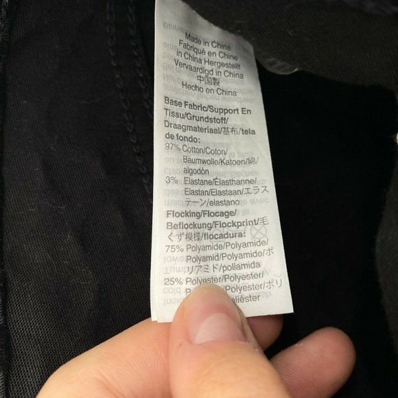 Madewell 9" Mid-Rise Skinny Velvet Flocked Leopard Print Jeans Black Size 28 - Picture 11 of 12